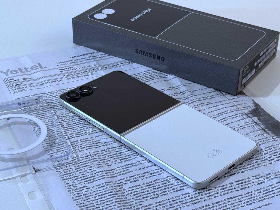 Бартер! НОВ! 36м.Гаранция. Samsung Galaxy Z Flip 8 Cream (Бял)
