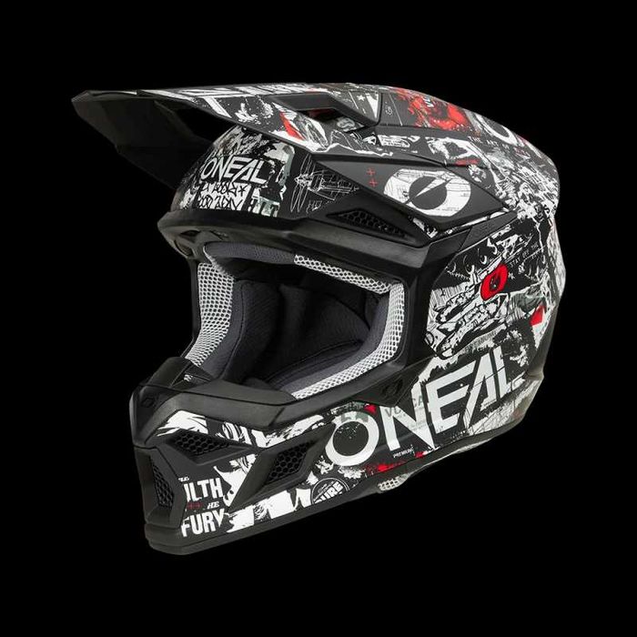 Мотокрос каска O'NEAL 3SERIES ATTACK Black/White V.25