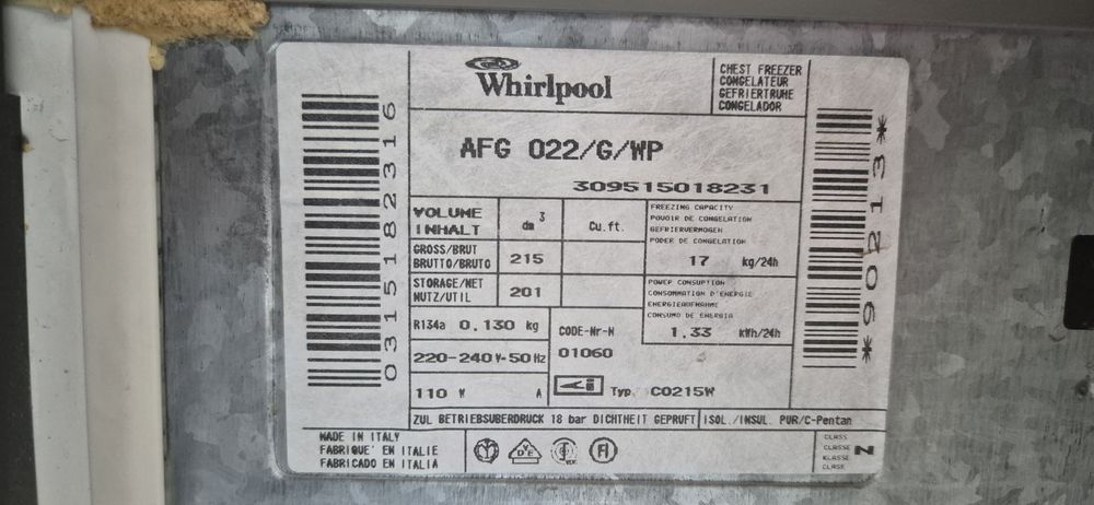 Фризер ракла Whirlpool