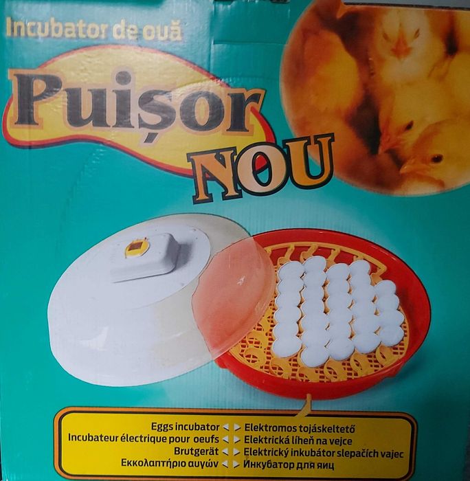 Incubator puisor 51 oua cu intoarcere simultană manuală.