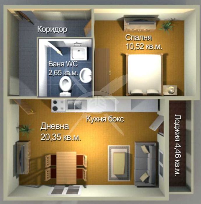 Двустаен апартамент в Меден Рудник 370-13047