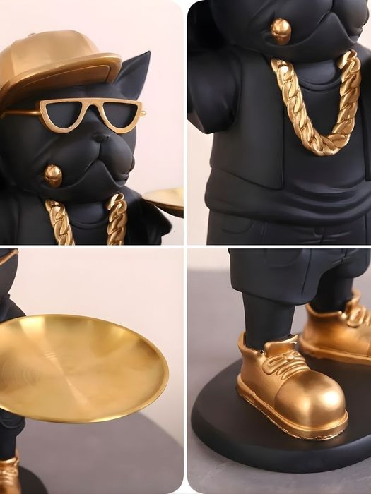 Статуэтка  декоративная Бульдог с подносом