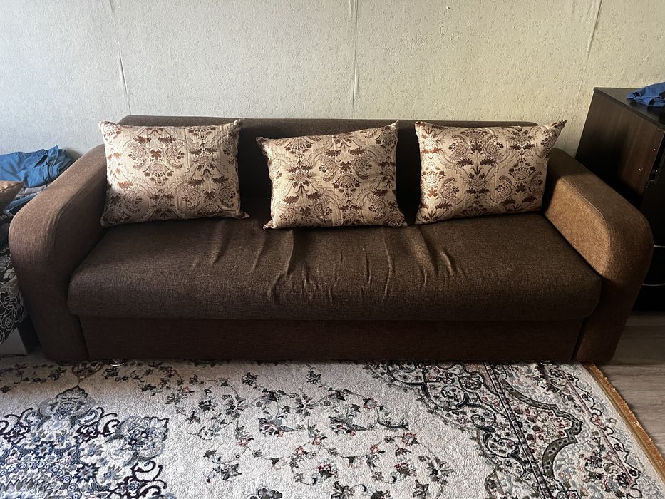 Раскладной диван (коричневый)