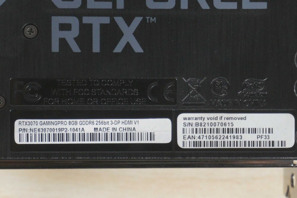 GPU RTX 3070 8GB Palit Gaming Pro Nvidia GeForce Videocard