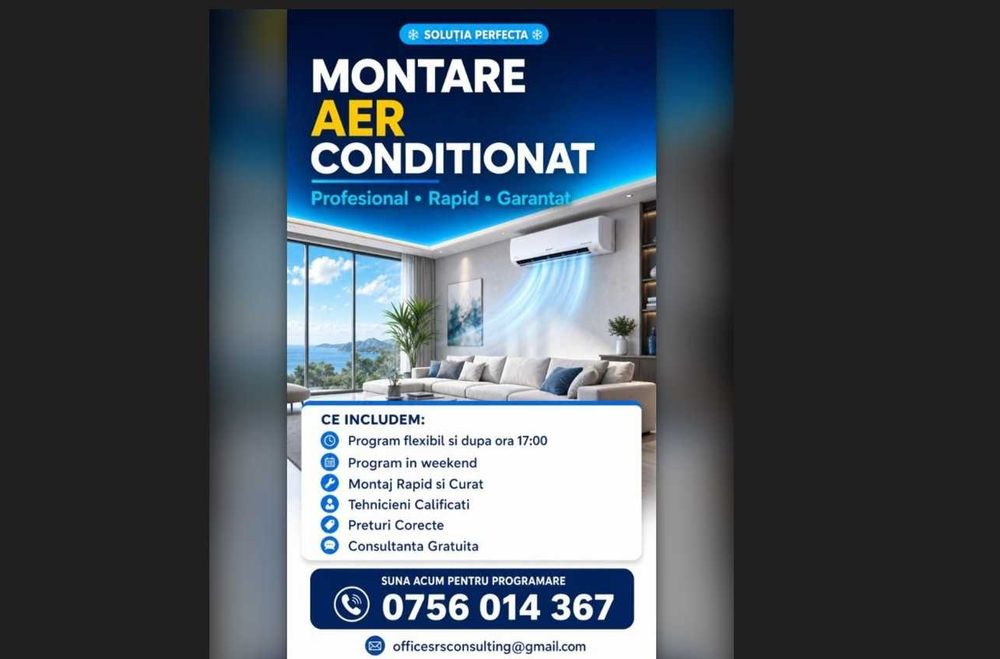 Scapă de căldură! Montaj Rapid Aer Condiționat în Brașov și Împrejurimi