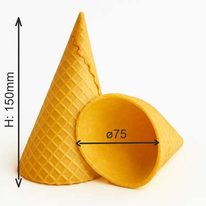 Захарни вафлени фунийки за сладолед Don Gelato | Среден и Голям Корнет