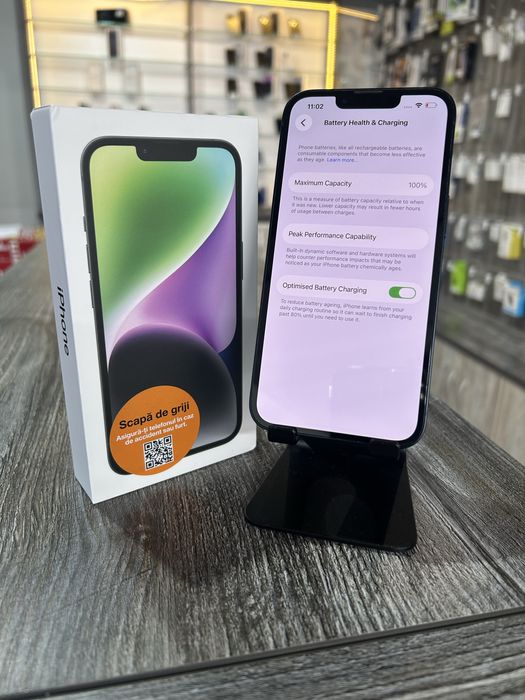 iPhone 14, Midnight 128GB, 100%