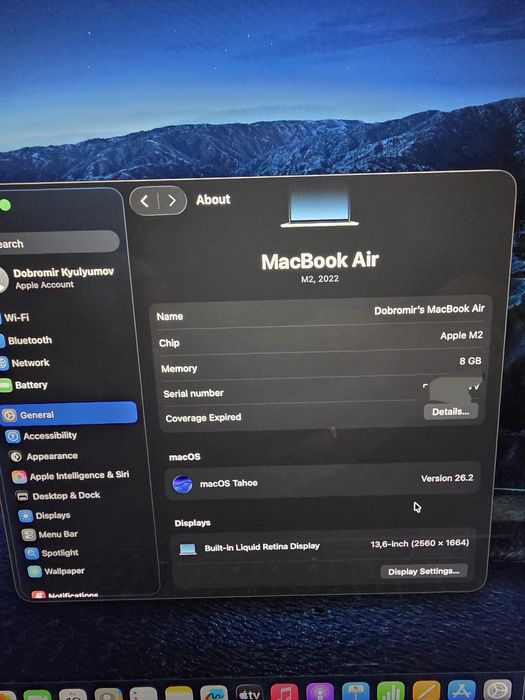 Macbook AIR  8GB RAM /512GB SSD