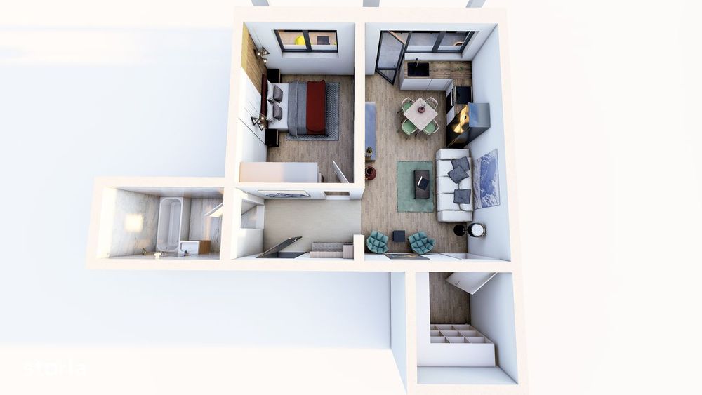 Apartament 50mp, FINALIZAT, 87 000 euro, parcare inclusă, TVA inclus.