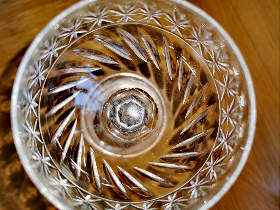 Антикварни кристални чаши комплект сет сервиз кристал шампанско вино 6