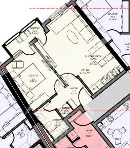 Двустаен апартамент в Поморие 786 - 23512