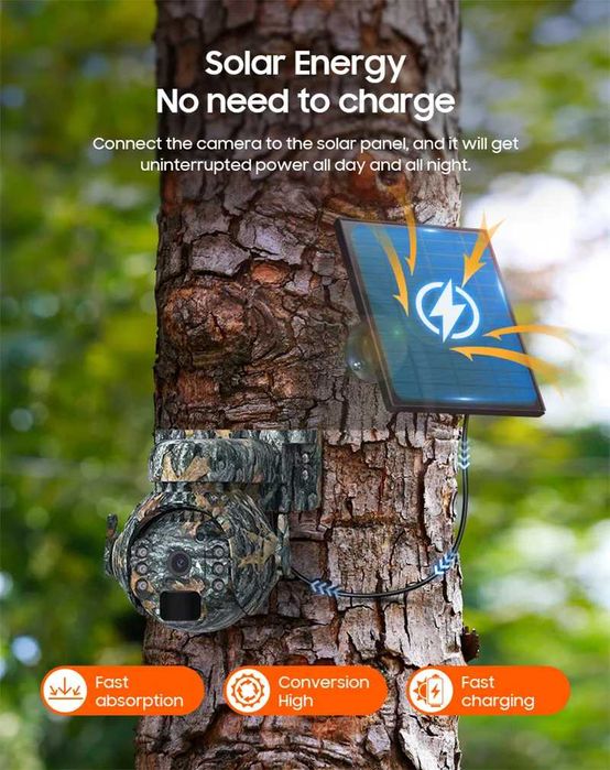 3MP 4G PTZ Охранителна Камера със слънчево захранване UBOX APP 360°