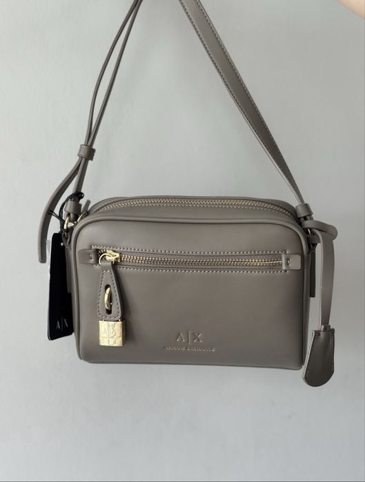 Кожена бяла чанта Michael Kors Karl Armani