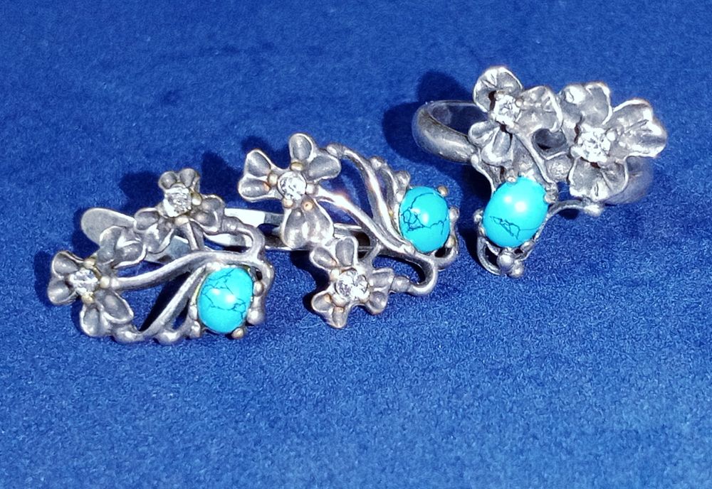 Продам серебро чернёное - кольца и серьги