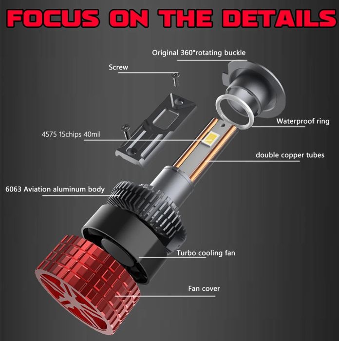 Set Becuri Led H1 H4 H7 H8 H9 H11 HB3 HB4 HIR2 9012 800W 80000LM 6500k