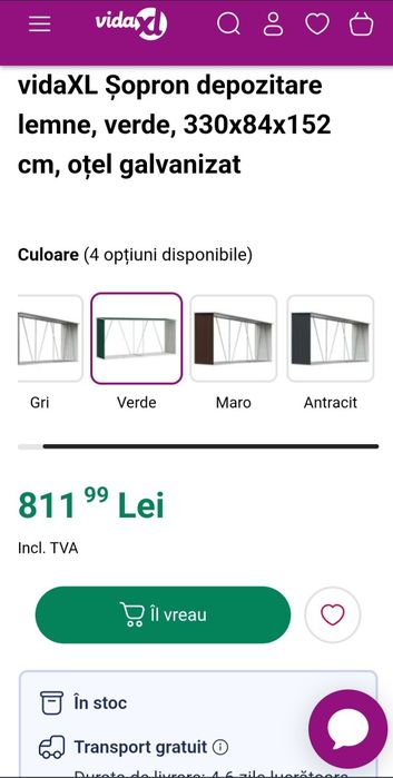 Șopron depozitare lemne