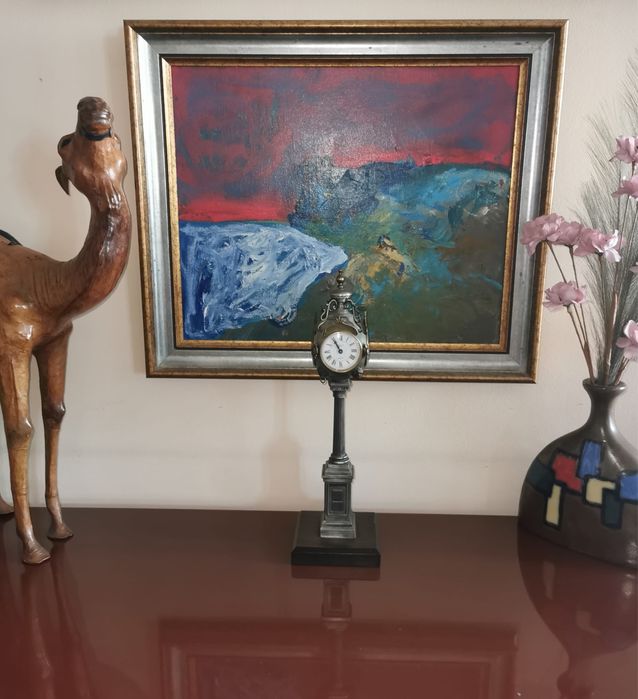 Часовник DUGENA четиристранен бронз дърво кварцов механизъм работещ  !