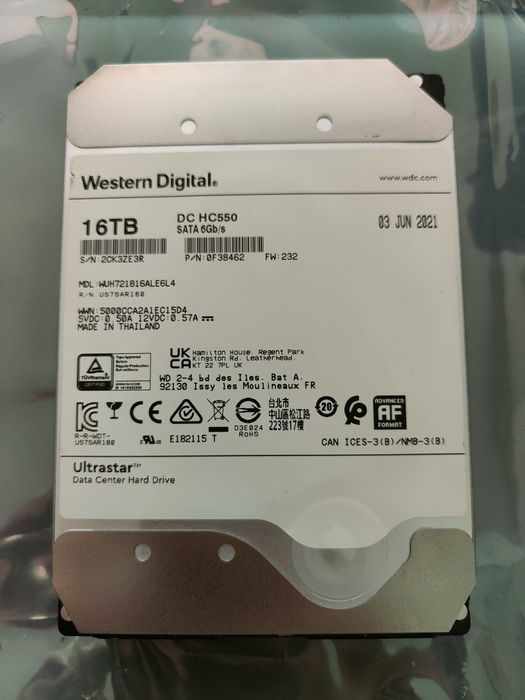 Hard Disk 16TB WD Ultrastar DC HC550 SATA3 Enterprise | Garanție 12 luni