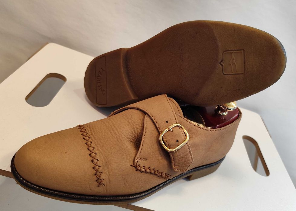 Pantofi single monk 39 premium Yearling piele naturala moale nappa