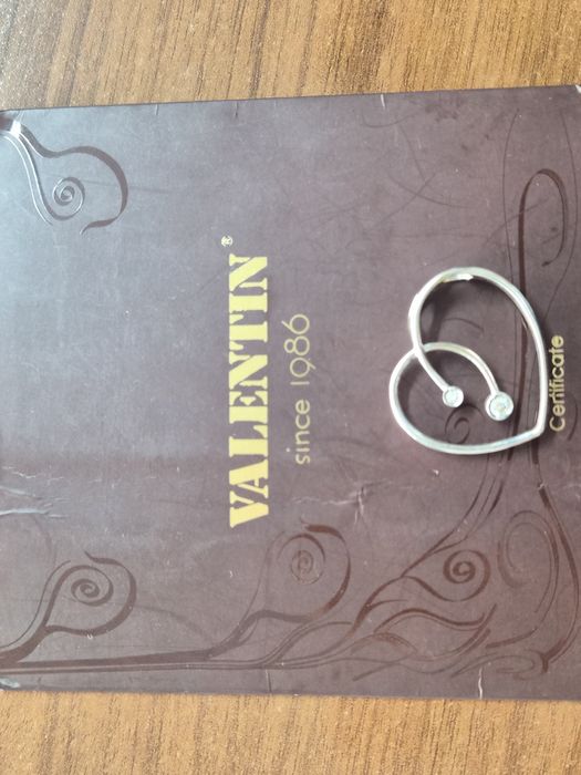 Бижу Valentin 18k бяло злато с диаманти
