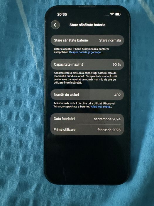 Vand Iphone 16 ,128 GB,Black,90% baterie