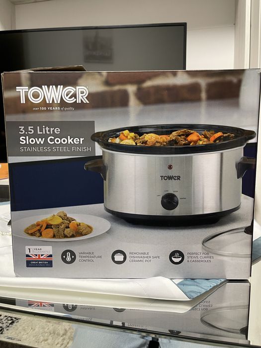 Slow Cooker Tower – 3.5 Litri, Inox, Nou în cutie