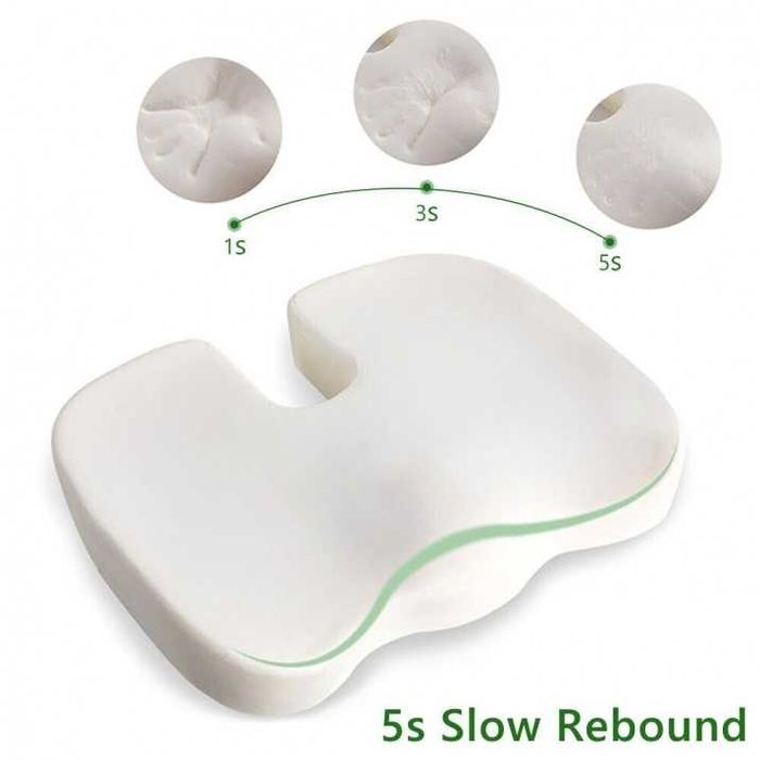 Анатомична възглавница Mercado Trade, За сядане, Мемори пяна, Бял