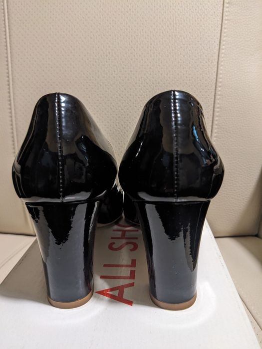 Pantofi de damă ALL SHOES (Denis) negri, din piele lăcuită, mărimea 38