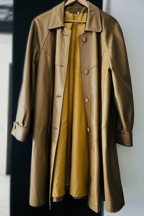 Trench / pardesiu nou nepurtat din piele naturala