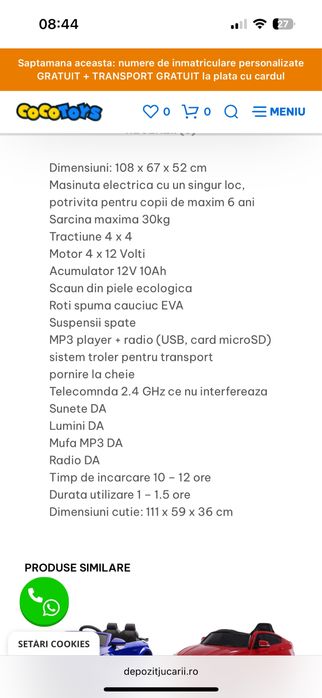 Masinuta electrica Range Rover Evoque  DEFECTA