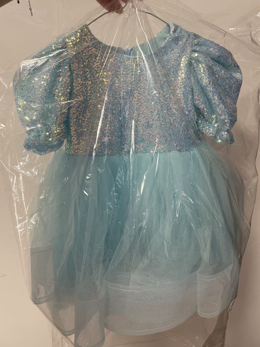 Официална детска рокля с пайети