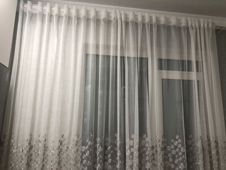 Шикарный белый тюль