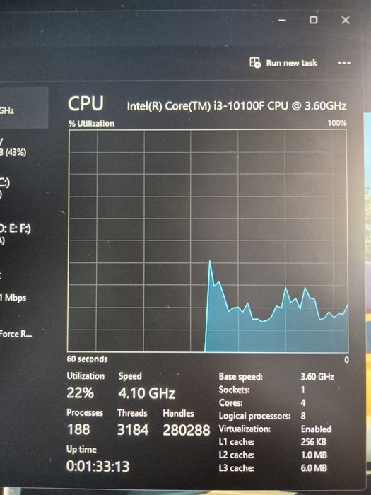 I3 10100F 3.6GHz Bulk