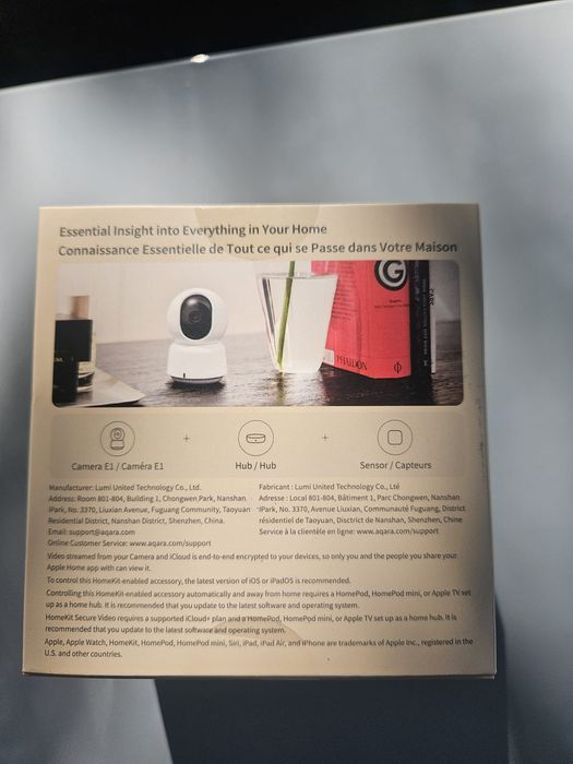 Camera supraveghere wireless Aqara E1 rotire 360 grade microfon 2k wifi 6 apple home kit