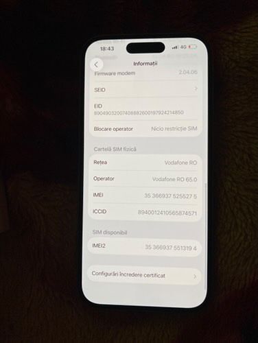 iPhone 16 Roz , 128 GB.