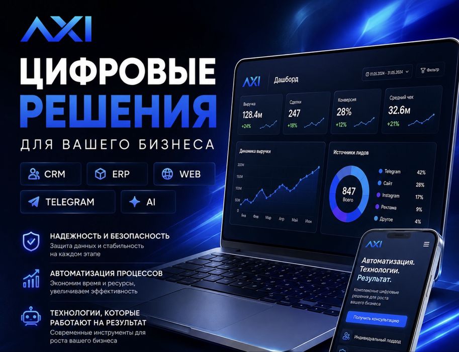 Разработка сайтов - Сайты, CRM, ERP, Telegram-боты и ИИ агенты