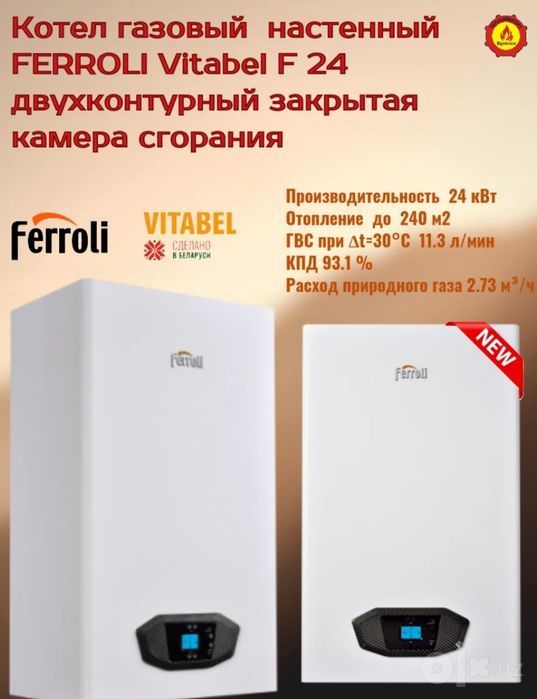 FERROLI FORTUNA F40kVT +дымаход 2-контурный атмосферный кател котел