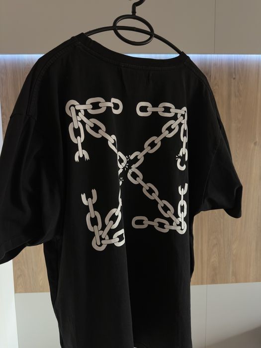 Off-White мъжка тениска черна Oversized размер L