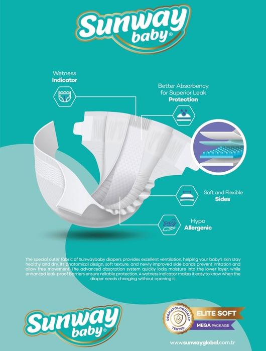 Sunway baby памперс.
