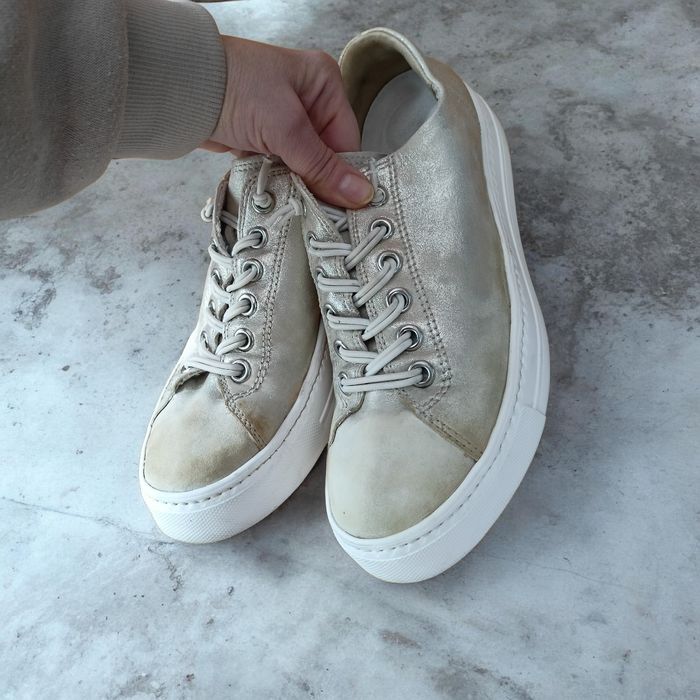 Tenisi Sneakers Paul Green Auriu-Argintii / Piele - Mărimea 38.5 (5.5