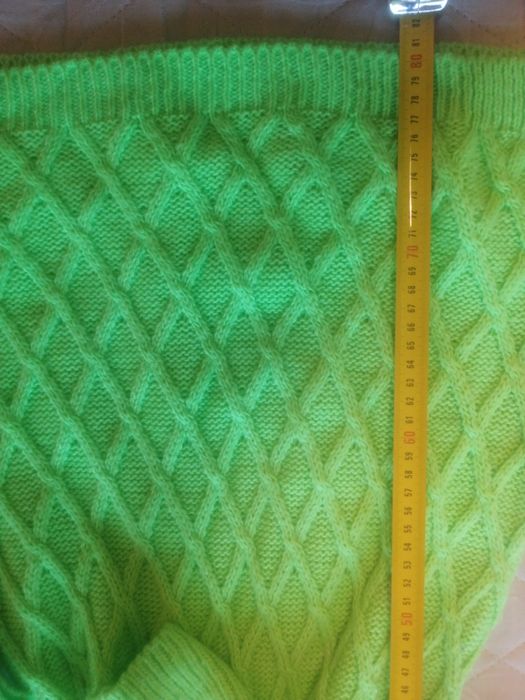 Нова Зелена рокля, полуполо фино машинно плетиво, гривна и пръстен