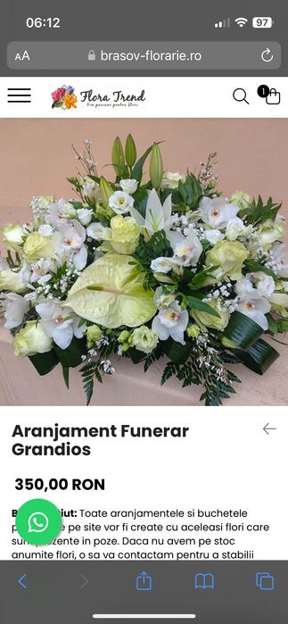 Livrări flori, buchete, coroane funerare  Brașov și împrejurimi