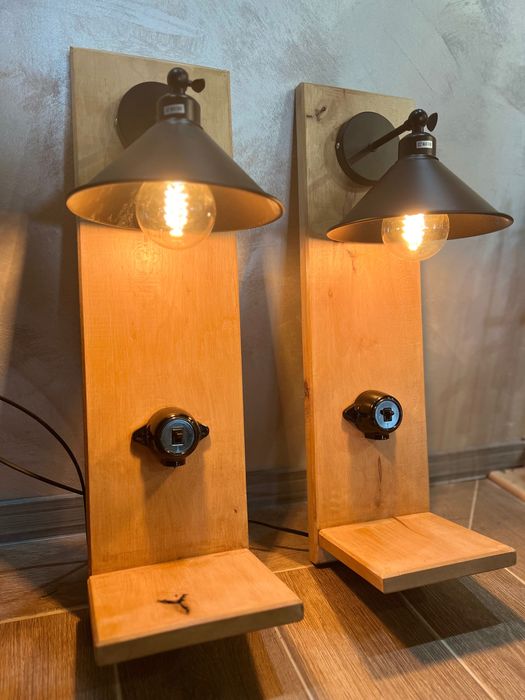 Уникални дървени нощни лампи