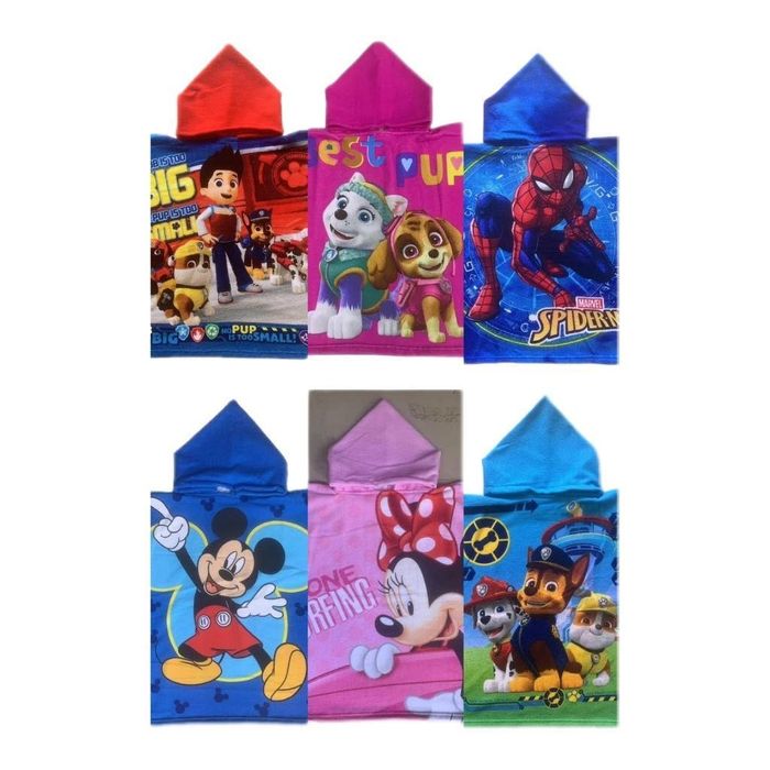 Намаление! Детско плажно пончо Хавлия Пес Патрул Мики Маус Спайдермен