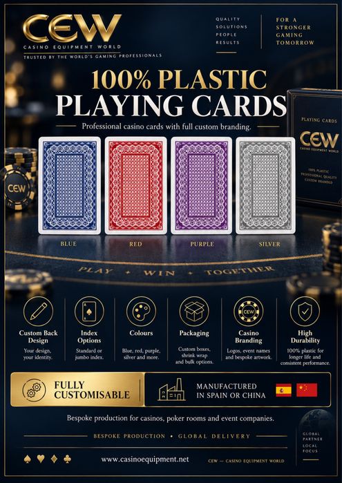 Mese poker, blackjack, ruletă și echipamente profesionale casino CEW