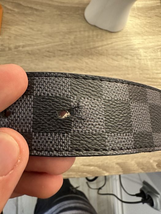 Curea Louis Vuitton Initiales, Damier Graphite, cu cutie și pungă originală marimea 105 cm