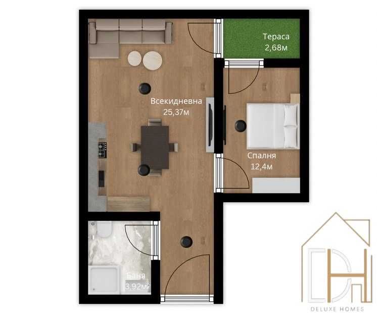 Продава се Двустаен апартамент в Пловдив, Тракия - 65 кв.м за 1370 €/кв.м - Снимка #1