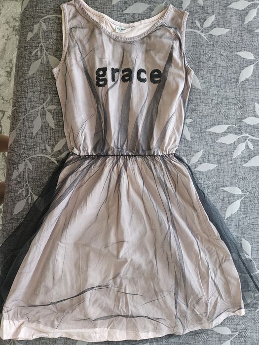 Детска розова рокля с тюл