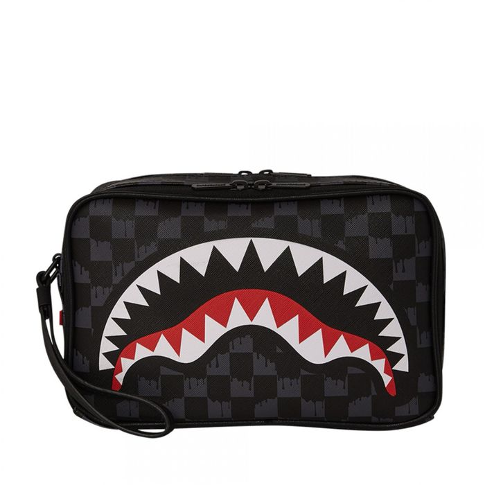 Sprayground Drip Check Shark Toiletry Brick Bag