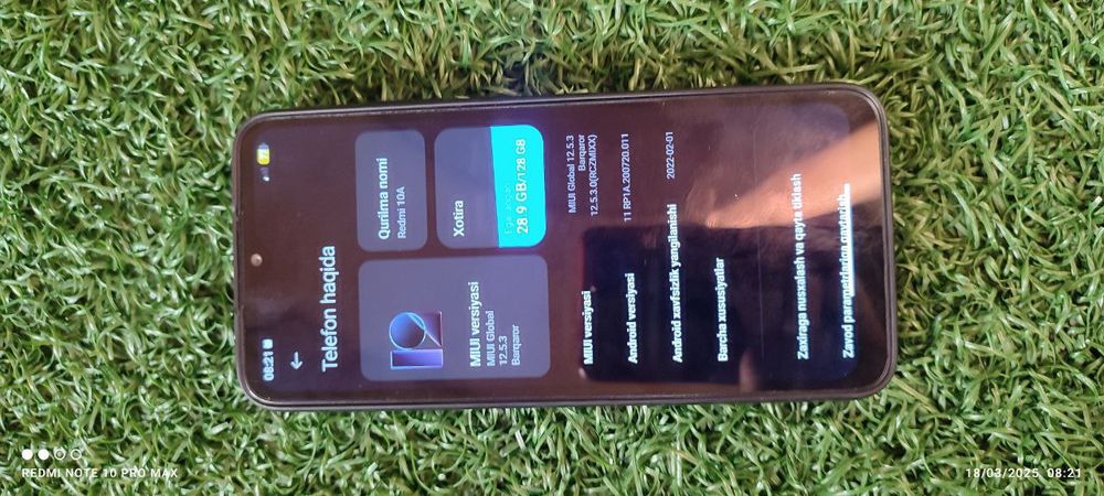 Redmi 10a 6+1gb RAM 128ROM xotiraga ega telefon sotiladi